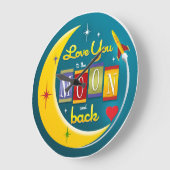 月と背中に向かって愛する ラージ壁時計 (傾斜)