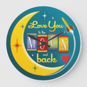 月と背中に向かって愛する ラージ壁時計 (正面)