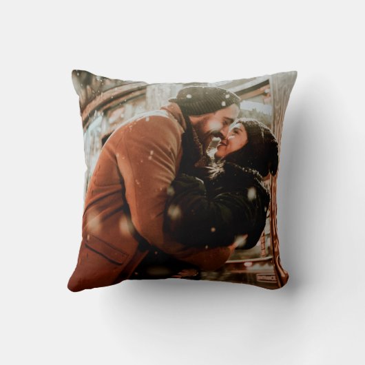 月と背中に向かって愛する |名前と写真 クッション (裏面)