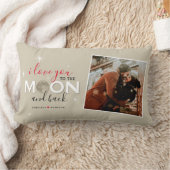 月と背中に向かって愛する |名前と写真 ランバークッション (ブランケット)