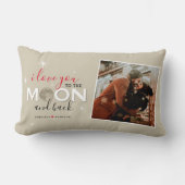 月と背中に向かって愛する |名前と写真 ランバークッション (正面)
