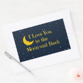 月と背中に向かって愛する 長方形シール (封筒)