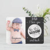 月と背中に愛する/写真父の日 サンキューカード (スタンド正面)