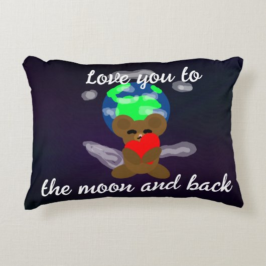 月と背中のアクセント枕にあなたを愛する アクセントクッション (正面)