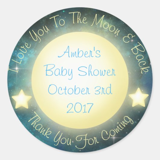 月と背中のバッグ ラウンドシール (正面)