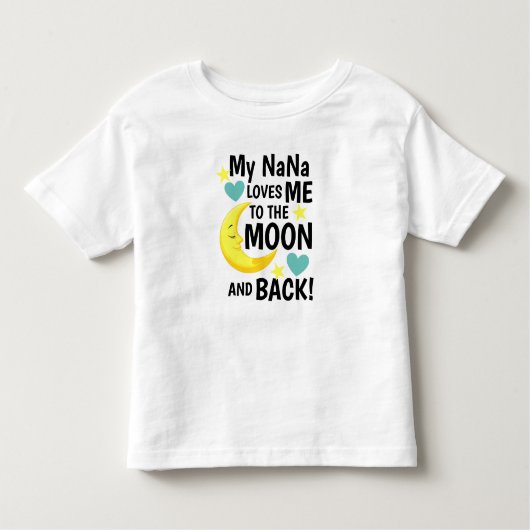 月と背中のベビーTシャツに愛されるNaNa トドラーTシャツ (正面)