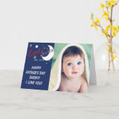 月と背中の恋の父の日 カード (黄色い花)