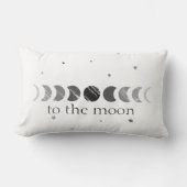 月と背中の神秘的な段階にフェミニンは ランバークッション (正面)