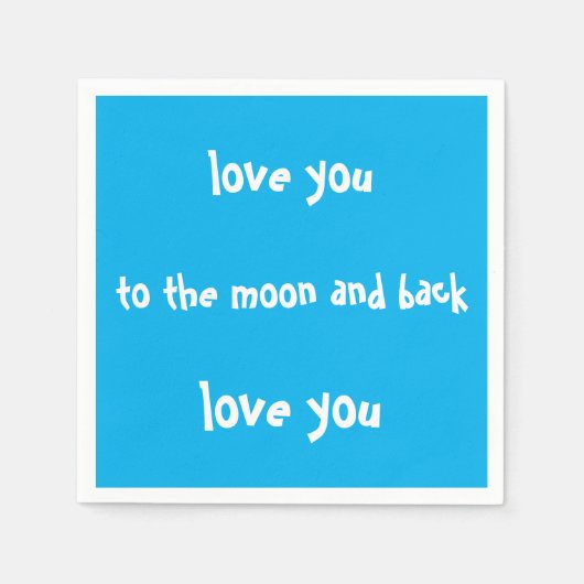 月と背中の紙ナプキンにあなたを愛する スタンダードカクテルナプキン (正面)