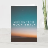 『月と背中を愛する』| モダン宇宙サンセット カード (正面)