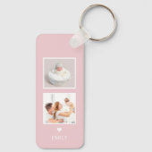 月と背面の編集可能なカラーフォトキーチェーンへ キーホルダー (裏面)