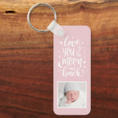 月と背面の編集可能なカラーフォトキーチェーンへ キーホルダー (正面)