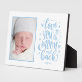 月と背面の編集可能なカラーフォトフレームへ フォトプラーク (側面)