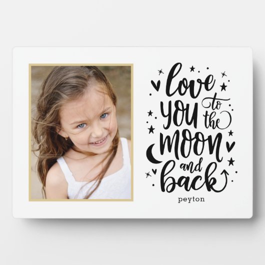 月と背面の編集可能なカラーフォトフレームへ フォトプラーク (正面)