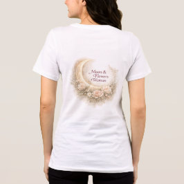 月と花の女性 トライブレンドTシャツ