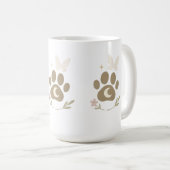 月と蝶とペットのメモリアルポー – 悔やみや弔慰 コーヒーマグカップ (正面右)