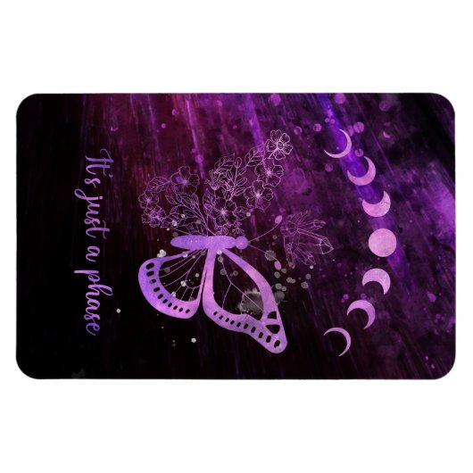 月と蝶 マグネット (横)