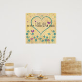 月と言葉の芸術にあなたを愛する ポスター (キッチン)