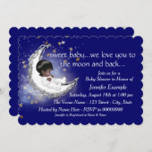 月と赤ちゃんシャワー 招待状 (正面/裏面)