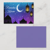 月と輝く光イードムバラクのグリーティングカード ノートカード (正面/裏面)