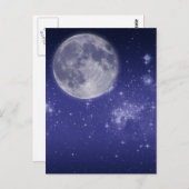 月と輝く星 ポストカード (正面/裏面)