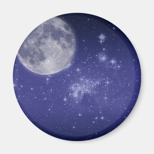 月と輝く星 マグネット (正面)