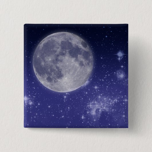 月と輝く星 缶バッジ (正面)