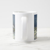 月と雪の冬の教会 ジャンボコーヒーマグカップ (裏面)