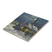 月と雪の冬の教会 タイル (側面)