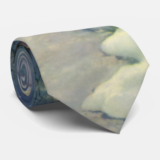 月と雪の冬の教会 ネクタイ (ロール)