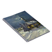 月と雪の冬の教会 ノートブック (右側)