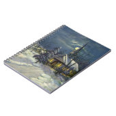 月と雪の冬の教会 ノートブック (左側)