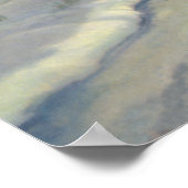 月と雪の冬の教会 ポスター (角)