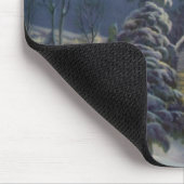 月と雪の冬の教会 マウスパッド (コーナー)