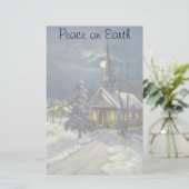 月と雪の冬の教会 便箋 (スタンド正面)