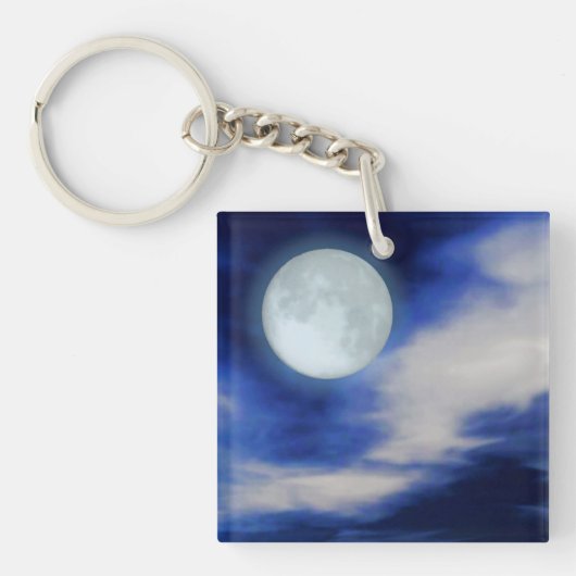 月と雲のある夜空 キーホルダー (正面)