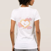月と雲のハート - 天体ドリーム Tシャツ (裏面)