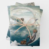 月と風船 ラッピングペーパーシート (インサイチュ)