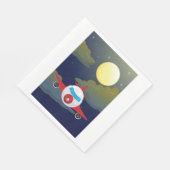 月と飛行機のナプキン スタンダードランチョンナプキン (角)