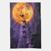 月と魔女のハロウィン キッチンタオル (縦)