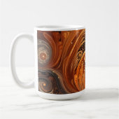 月と魔女を描いたオレンジ色の空 コーヒーマグカップ (左)