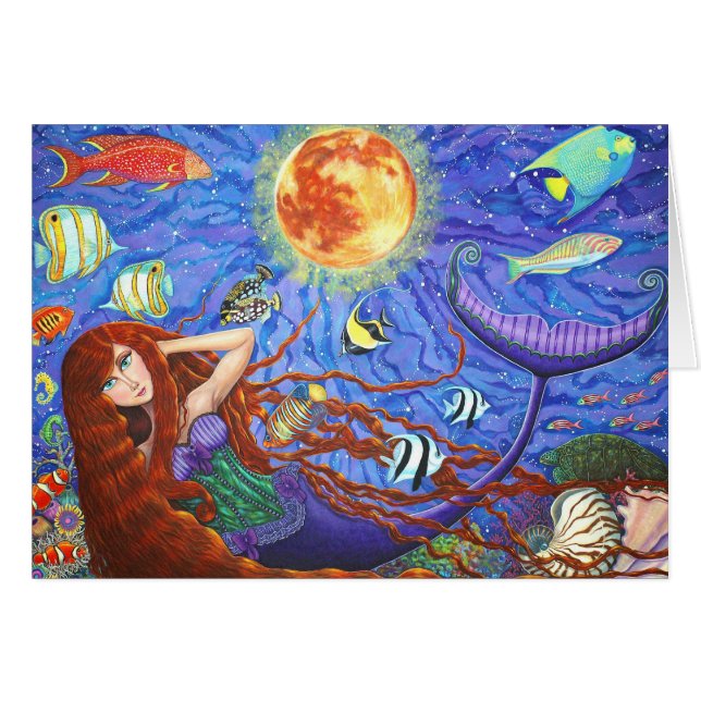 月と魚のコルセットの人魚の赤毛 (正面横)