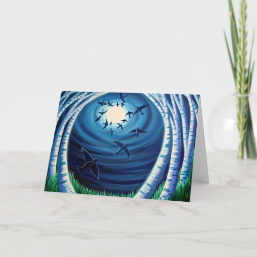 月と鳥のカード、昇順 カード (正面)