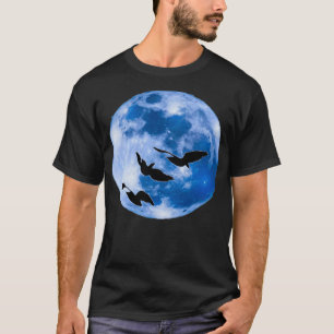 月と鳥の美しい景色 Tシャツ