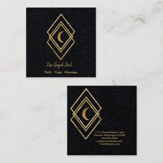 月と黄金の幾何学 スクエア名刺 (正面/裏面)