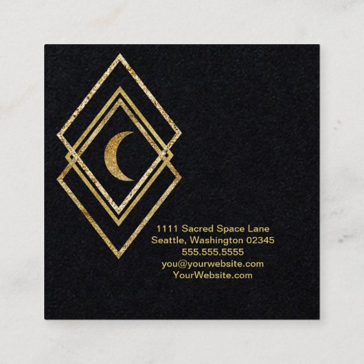 月と黄金の幾何学 スクエア名刺 (裏面)