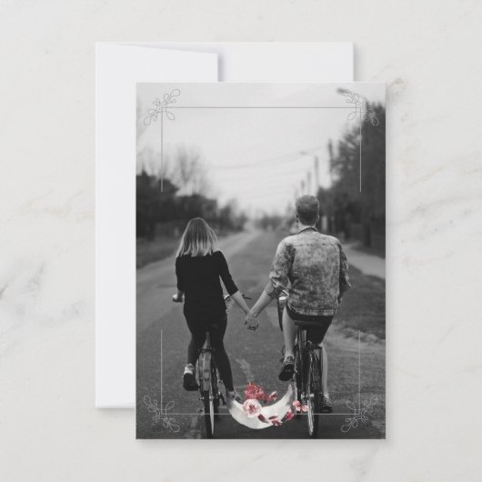 月とraven水の色の結婚式の日付保存 招待状 (裏面)