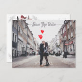 月とraven水の色の結婚式の日付保存 案内ポストカード (正面/裏面)