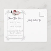 月とraven水の色の結婚式の日付保存 案内ポストカード (裏面)