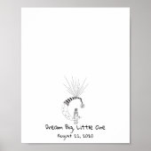 月にお座りになった女の子の指紋風船ブック ポスター (正面)